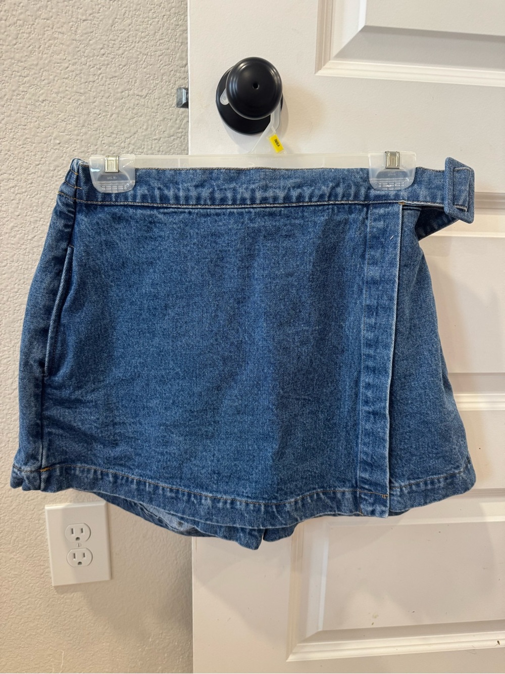 entro Blue Denim Wrap Skort with Contrast Stitching